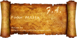 Fodor Attila névjegykártya